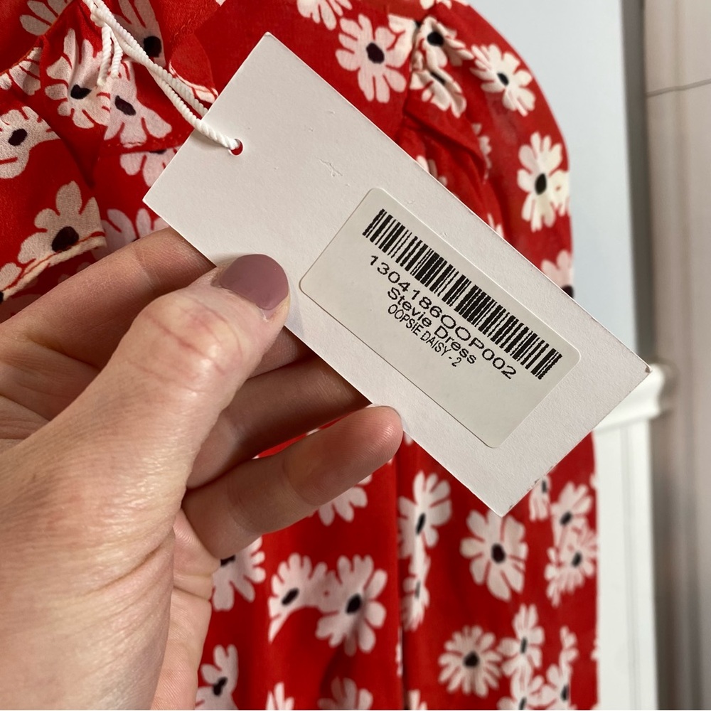 Reformation Stevie Dress (Oopsie Daisy) long sleeve mini dress viscose size 2 - Picture 6 of 10